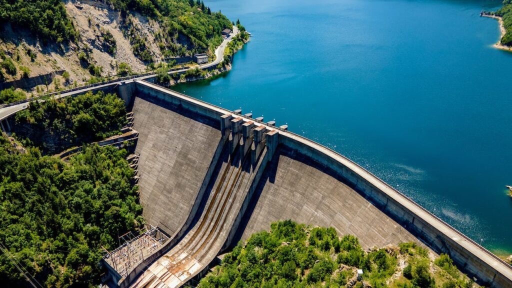 photo of a dam in Bulgaria from a height