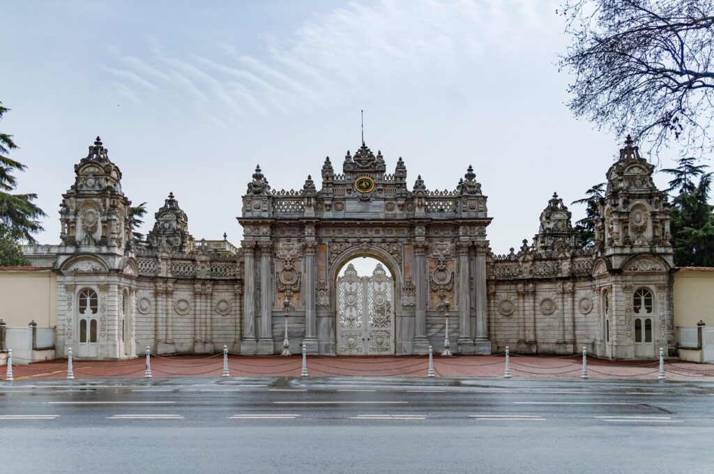 Dolmabahce Palace in Baroque style in Istanbul, Turkey