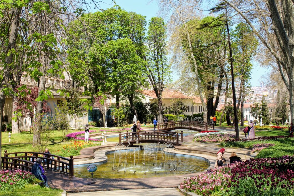 Gulhane Park is a very beautiful park with flowers and fountains