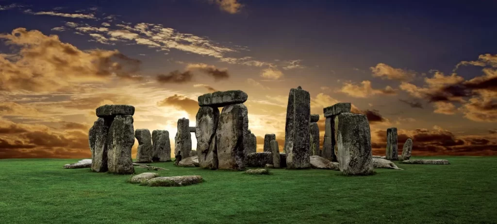 photo of the stone blocks called Stonehenge in the UK, one of the oldest structures in the UK