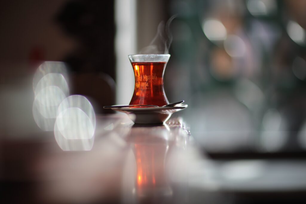 photo of a cup of Turkish tea