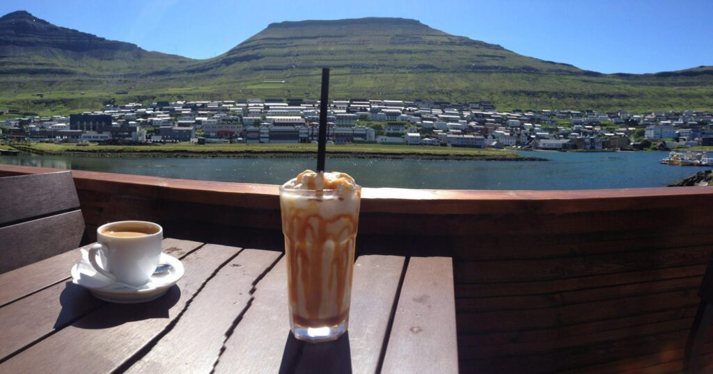 Frida Kaffihus, a popular café for vegitarians and vegans in the Faroe Islands on the coast