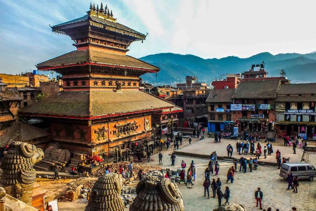 photo of Thaumadhi Square with local architecture in Bhaktapur, Nepal